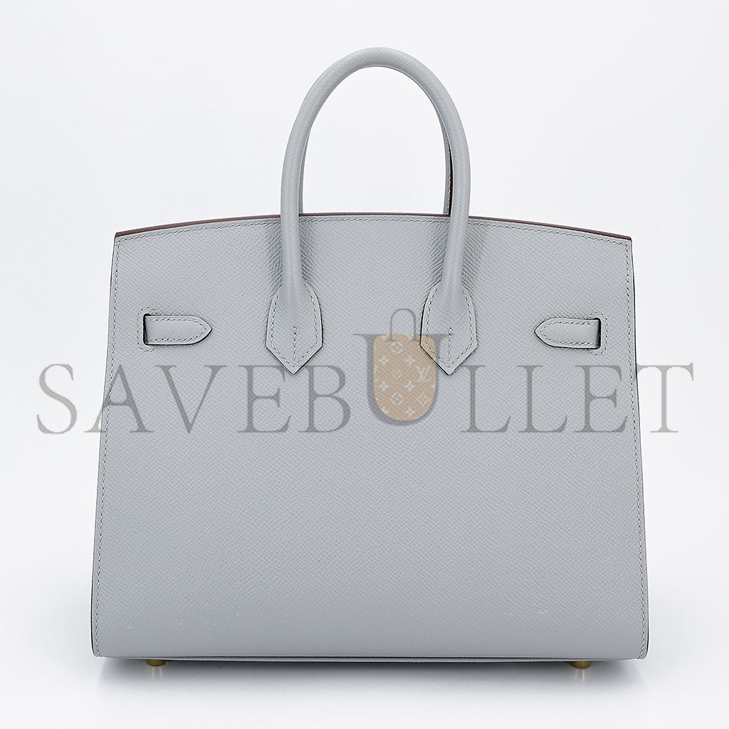 H**mes birkin 30 epsom leather haze blue gold buckle bag 8007416001 (30*23*15cm)